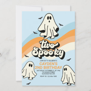 Invitación HIPPIE Ghost retro Halloween Spookee Vibes Blue