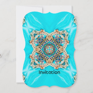 Invitación Hippie gitano Étnico turquesa aqua azul bohemio