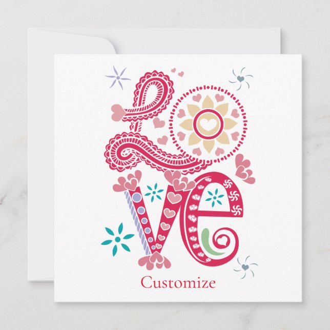 Invitación Hippie Groovy Love Rótulo Thunder_Cove (Anverso)