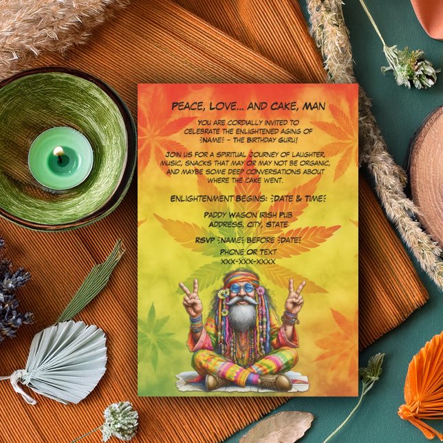 Invitación Hippie Guru Birthday (Subido por el creador)