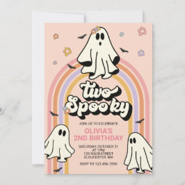 Invitación Hippie Halloween Dos Cumpleaños Espeluznantes