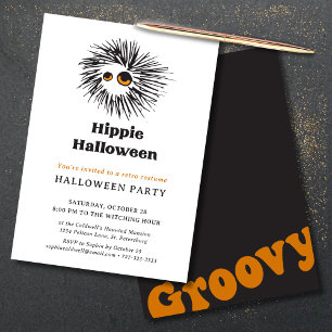 Invitación Hippie Halloween Fiesta de vestimenta retro