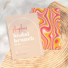 Invitación Hippie Rosado Boho Moderno Arch Brunch Bridal Show