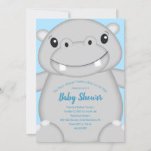 Hippo Baby Shower Blue