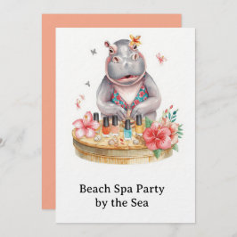 Invitación  Hippo in Bikini Manicure Coastal Beauty beach spa