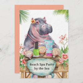 Invitación  Hippo in Bikini Manicure Coastal Beauty beach spa