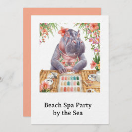 Invitación  Hippo in Bikini Manicure Coastal Beauty beach spa