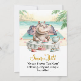 Invitación  Hippo Ocean Breeze Tea Hour Invitation 