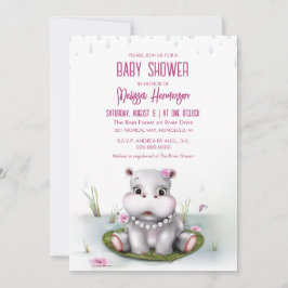 Invitación Hippo River Adventure Baby Shower