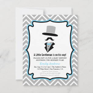 Invitación Hipster Mustache Caballero Bebé Ducha