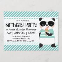 Hipster Panda Kids Birthday Fiesta
