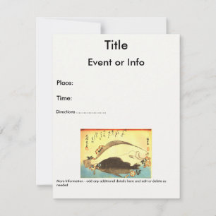 Invitación Hirame y Mebaru - Impresión japonesa de pescado de