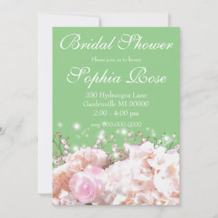 Invitación Hirgueras rosadas romanas, flores blancas rosadas
