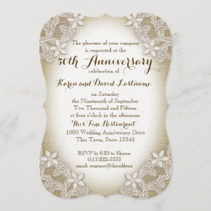 Invitación Hirloom País 50 Aniversario del Boda