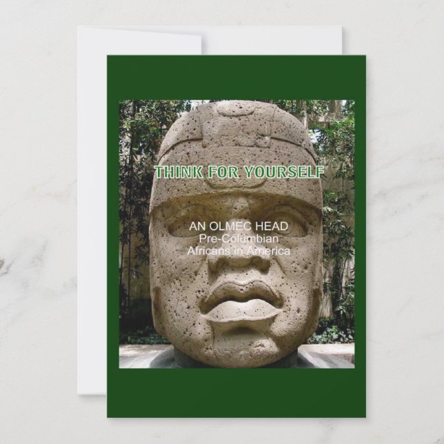 Invitación Historia afroamericana Volante de cabezas Olmec (Anverso)