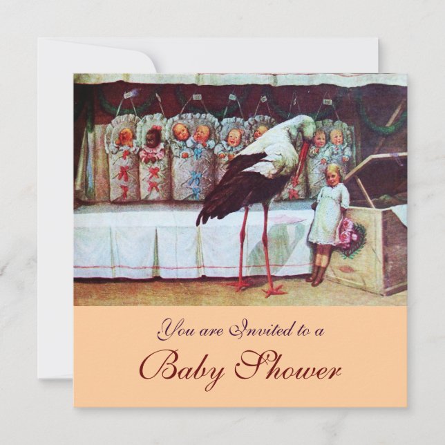 Invitación HISTORIA BABY SHOWER 3, rosa (Anverso)
