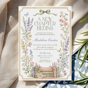 Invitación Historia de flor silvestre capítulo nuevo baby sho