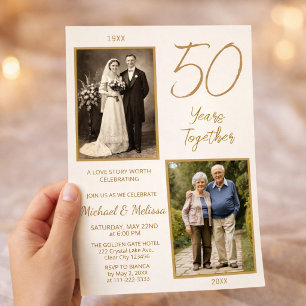 Invitación Historia de Fotos de 50 Años Juntos