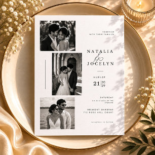 Invitación Historia de Fotos Editoriales de Boda