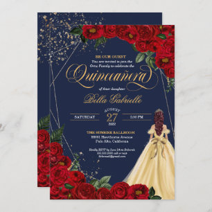 Invitación Historia de hadas encantadas Princesa Rosa Roja Qu