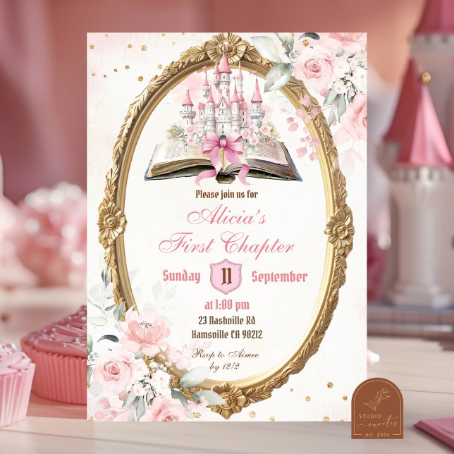 Invitación Historia de Princesa del Libro de Cuentos Rosa 1er (Subido por el creador)