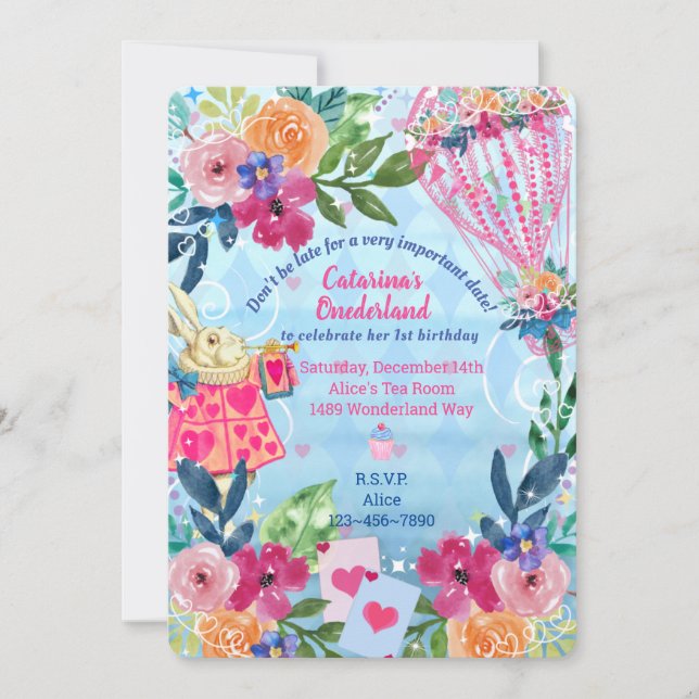 Invitación Historia del Conejo Blanco Historia Historia Histo (Anverso)