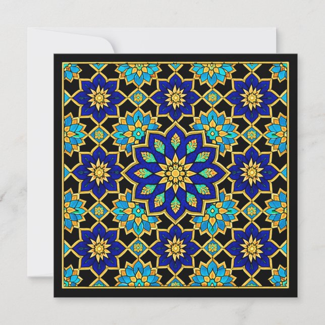 Invitación Historia del estilo otomano diseño azul (Anverso)