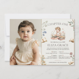 Invitación Historia del Libro del Primer Capítulo Cumpleaños 