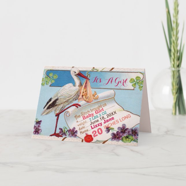 Invitación HISTORIA, ESTADOS DE NACIMIENTO DE BABY SHOWER Chi (Anverso)