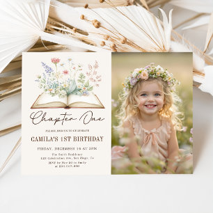 Invitación Historia Floral de un Cuento de Hadas Cumpleaños F