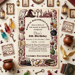 Invitación Historia Mágica de Halloween de Hocus Pocus Cumple