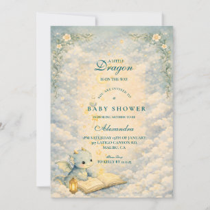 Invitación Historia Mágica del Bebé Dragón Baby Shower