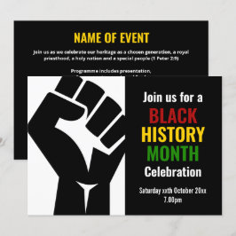 Invitación HISTORIA NEGRA MES Celebración BHM Evento