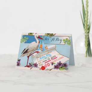 INVITACIÓN HISTORIA, SHAMROCKS NIÑO ESTADOS DE NACIMIENTO DE 