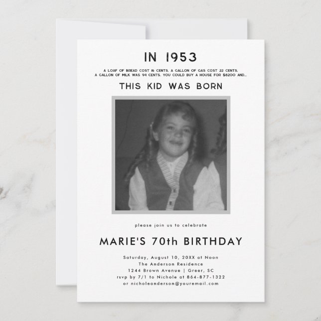 Invitación Historial de pop | Foto Fiesta de cumpleaños (Anverso)