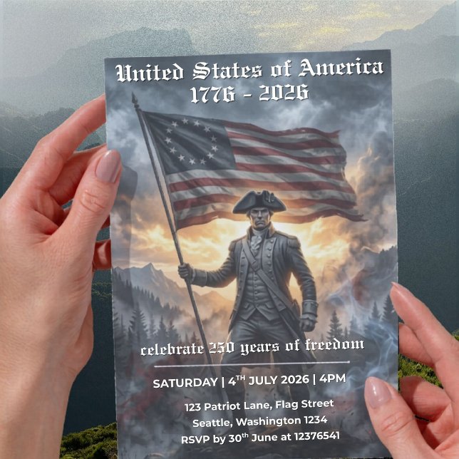 Invitación Histórica al 250º Aniversario de EE. UU (Subido por el creador)