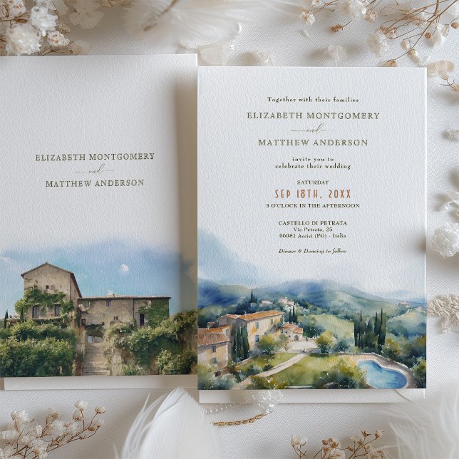 Invitación Histórico Castello di Petrata Assisi Boda de Itali (Subido por el creador)
