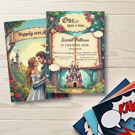 Invitación Historieta Forestal Woodland Fairytale Primer Cump