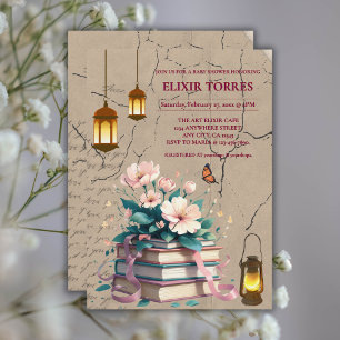 Invitación Historieta vintage Floral Baby Shower
