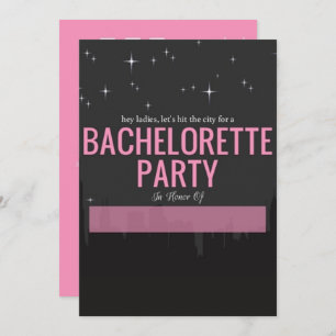 Invitación Hit The City Skyline Bachelorette Party