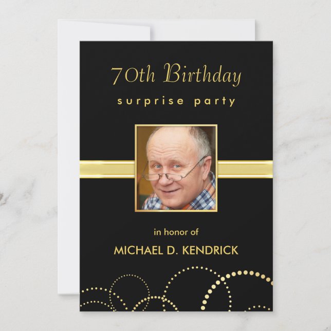 Invitación Hito Adulto de 70 años - Foto opcional (Anverso)