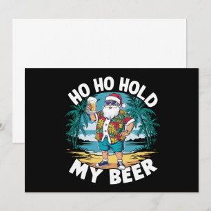 Invitación Ho Ho Agarra Mi Cerveza Navidad en Julio Santa de 