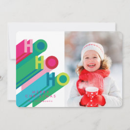 Invitación Ho Ho Ho Colorful Christmas Photo Cards