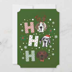 Invitación Ho Ho Ho Ho Great Dane Feliz Navidad