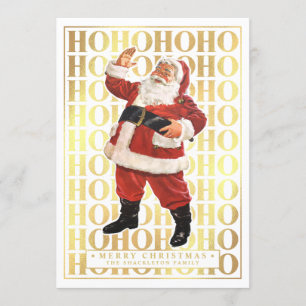 Invitación Ho Ho Ho Ho Ho Merry Christmas Cards Faux Relieve 