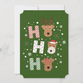 Invitación Ho Ho Ho Ho Ho Welsh Terrier Feliz Navidad