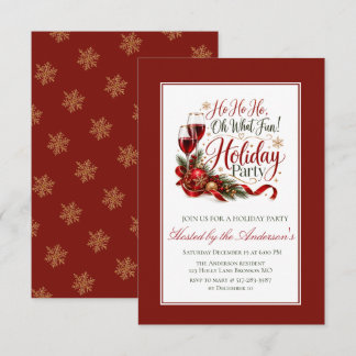 Invitación Ho Ho Ho Oh What Fun Holiday Party
