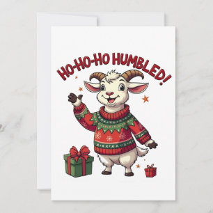 Invitación Ho Ho Ho Santa Hat Navidades Santa Goat
