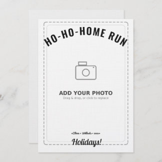 Invitación Ho-Ho-Home Run Raccoon Holiday Card (White Back)