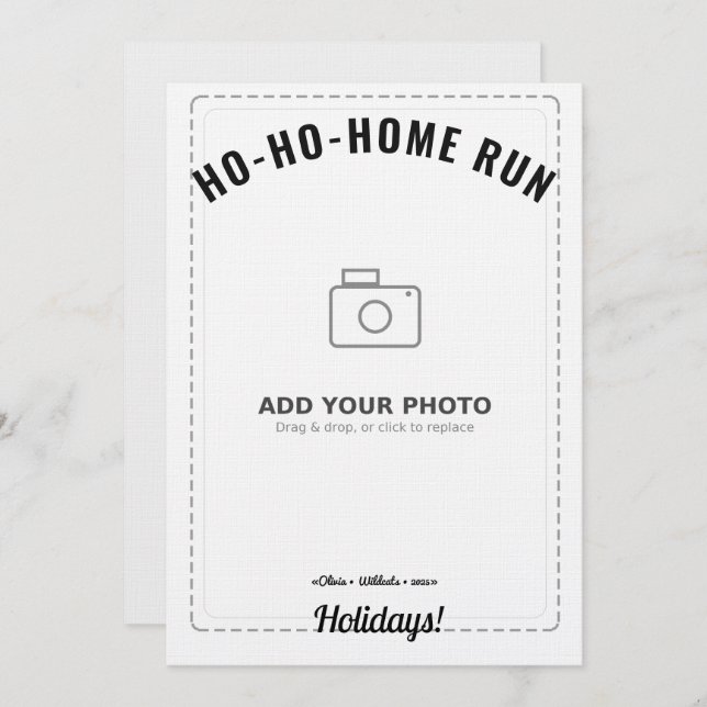 Invitación Ho-Ho-Home Run Raccoon Holiday Card (White Back)  (Anverso / Reverso)